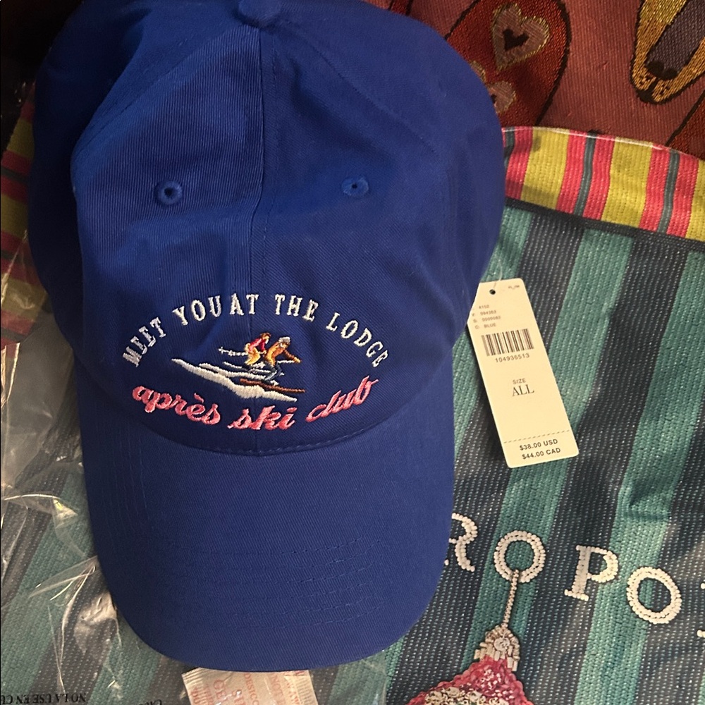 Cap / MEET ME AT LODGE / Apres ski club/ downhill skier cap/ one size/adjust